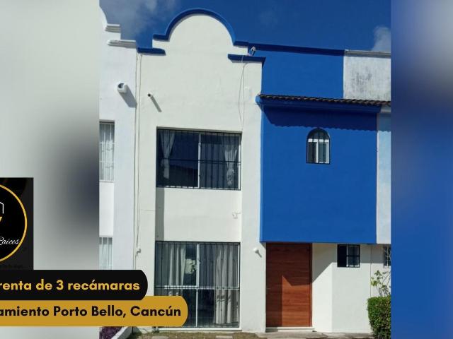 Casa en renta en Canc?n 3 rec?maras con jard?n y estacionamiento para 2 autos
