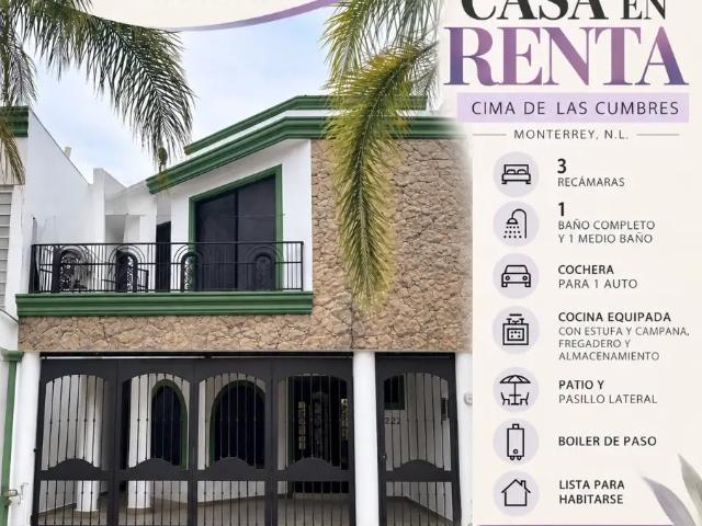 Casa en renta en Cima de las Cumbres, Monterrey, Nuevo León