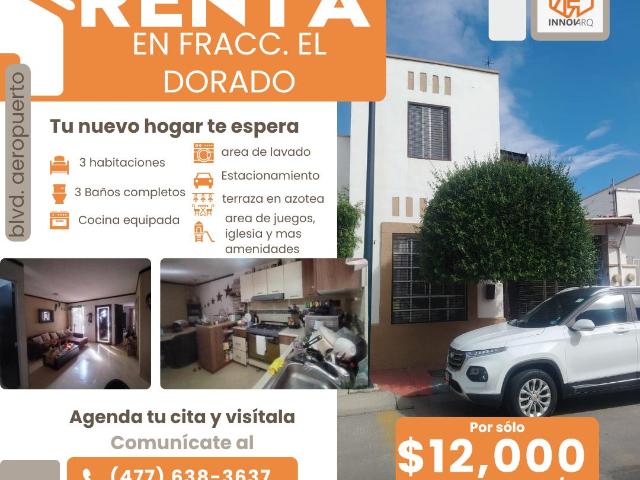 CASA EN RENTA EN FRACC. EL DORADO