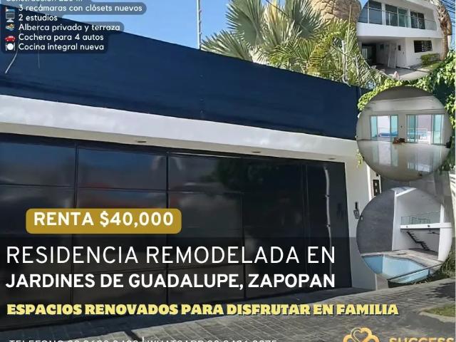 Casa en renta en Jardines de Guadalupe, Zapopan, Jalisco