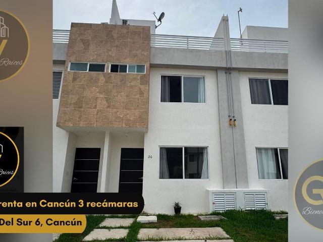 Casa en renta en Jardines del Sur 6, Canc?n ? 3 rec?maras con alberca y gimnasio