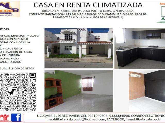 Casa en renta en Las Palmas, Paraíso, Tabasco