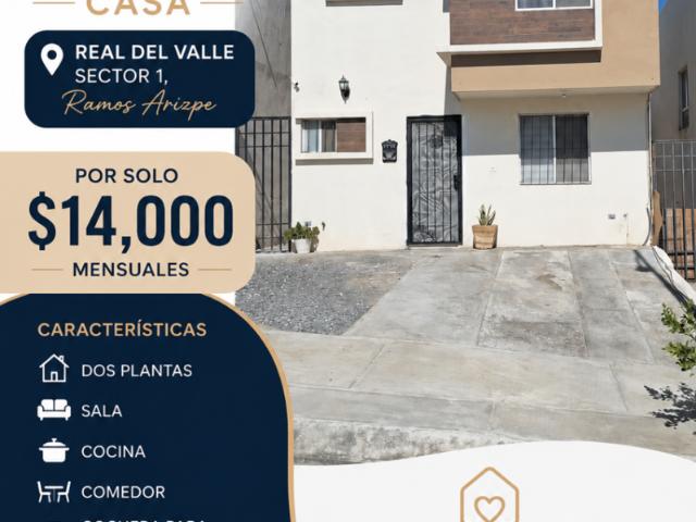 Casa en renta en Real del Valle, Ramos Arizpe, Coahuila de Zaragoza