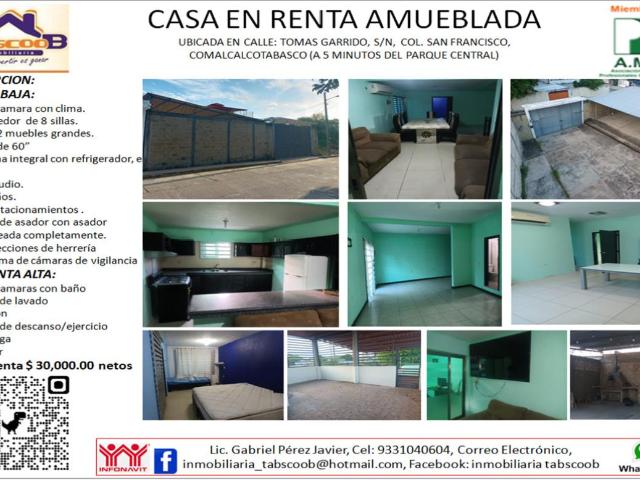 Casa en renta en San Francisco, Comalcalco, Tabasco