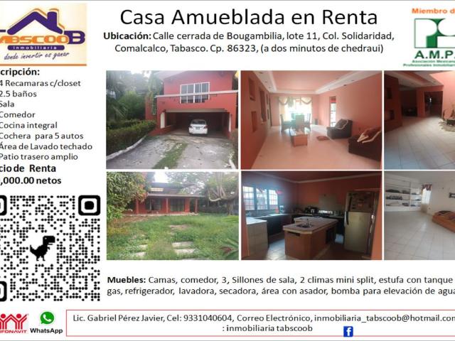 Casa en renta en Solidaridad Nacional A C, Comalcalco, Tabasco