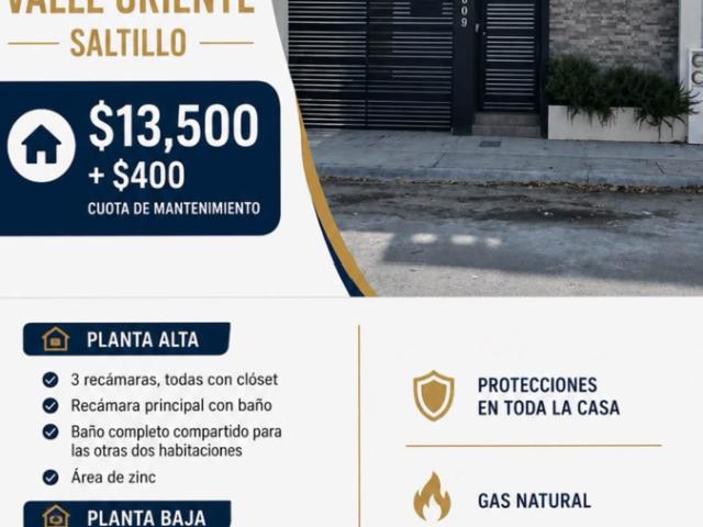 Casa en renta en Valle del Oriente, Arteaga, Coahuila de Zaragoza