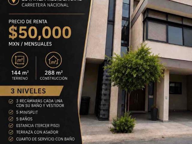 Casa en renta Estanza Residencial Carza, Cañón De Los Nogales, Estanza Residencial, Monterrey, Nuevo León, México