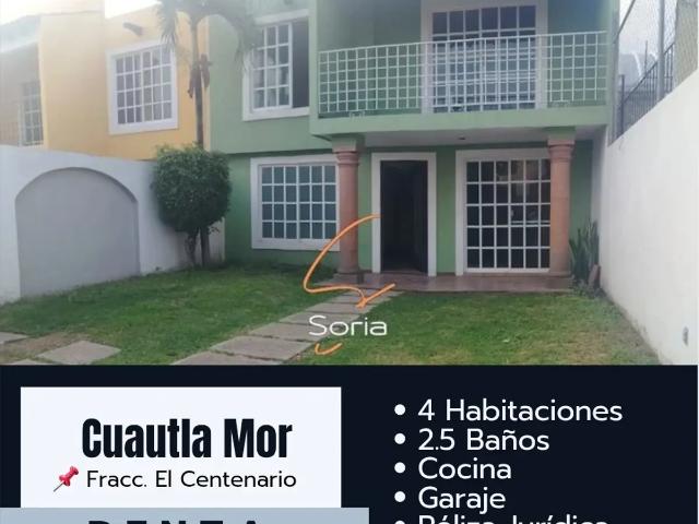 CASA EN RENTA FRACCIONAMIENTO CENTENARIO CUAUTLA MORELOS