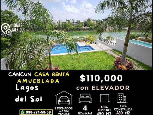 Casa en renta Lagos Del Sol, Cancún, Quintana Roo, México