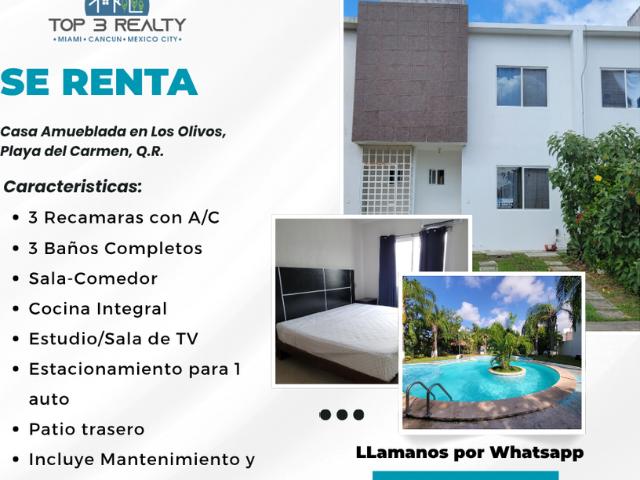 Casa en renta Los Olivos, Solidaridad, Quintana Roo