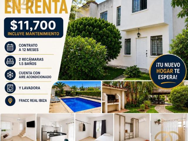Casa en renta Real Ibiza, Solidaridad, Quintana Roo