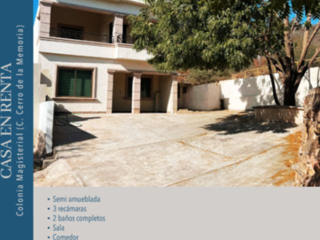 CASA EN RENTA SEMI AMUEBLADA COLONIA MAGISTERIAL