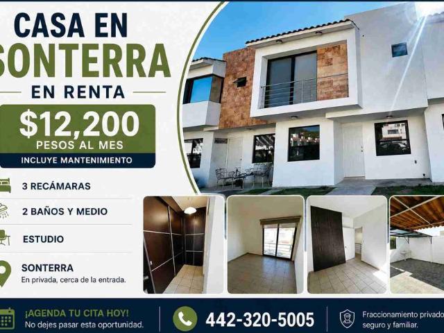 Casa en renta Sonterra, Santiago De Querétaro, Querétaro, México
