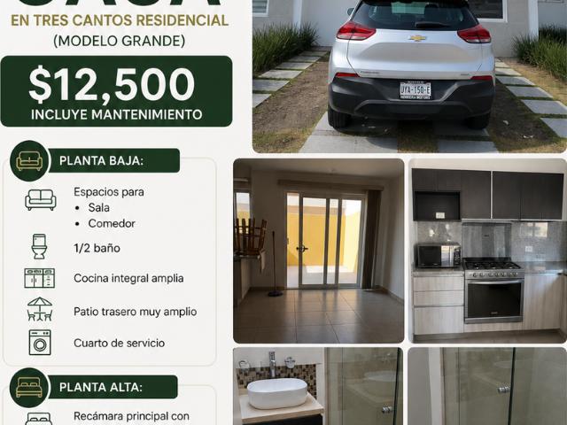 Casa en renta Tres Cantos Residencial, Circuito Canto Murano, Santiago De Querétaro, Querétaro, México