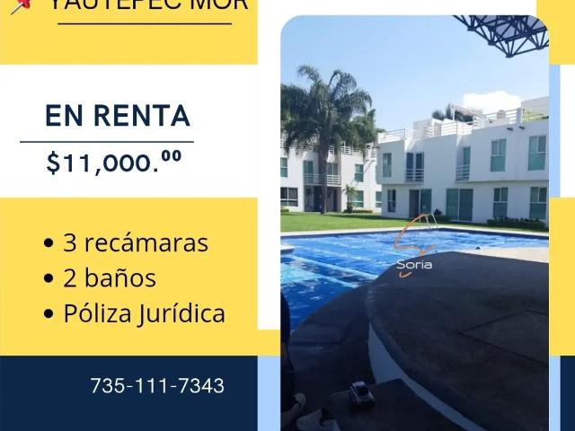 CASA EN RENTA YAUTEPEC AMUEBLADA