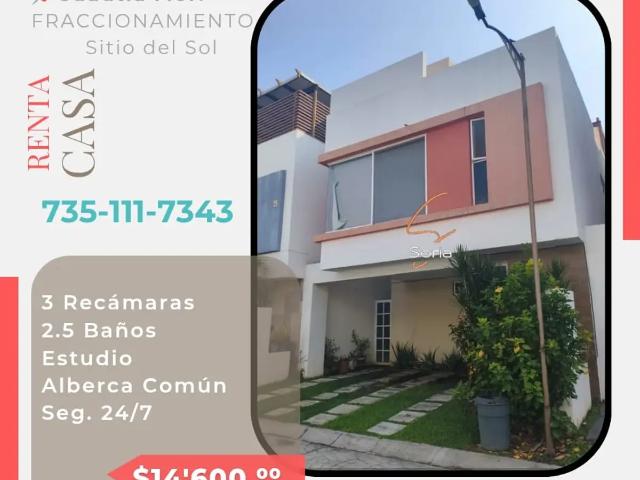 CASA EN SITIO DEL SOL EN CUAUTLA MORELOS RENTA $14,600.°°