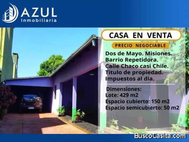 CASA EN VENTA, BARRIO REPETIDORA Dos de Mayo