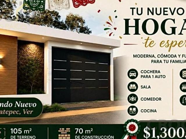 CASA EN VENTA DE 1 NIVEL EN COATEPEC VERACRUZ, ZONA MUNDO NUEVO