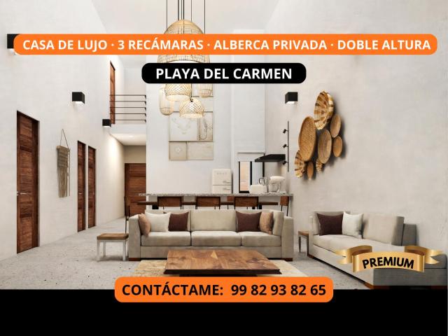 CASA DE 3 REC?MARAS, TERRAZA, BALC?N,ALBERCA PRIVADA. PLAYA DEL CARMEN. ENTREGA INMEDIATA