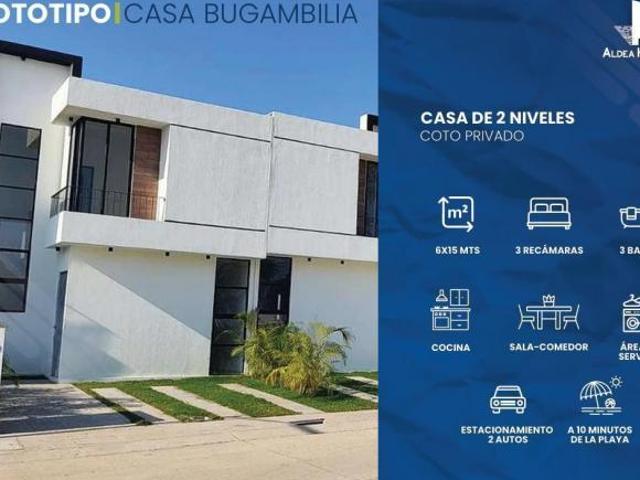 Casa en venta en Nuevo Vallarta con 3 recamaras a minutos de la playa Aldea Hortus Bugambilia