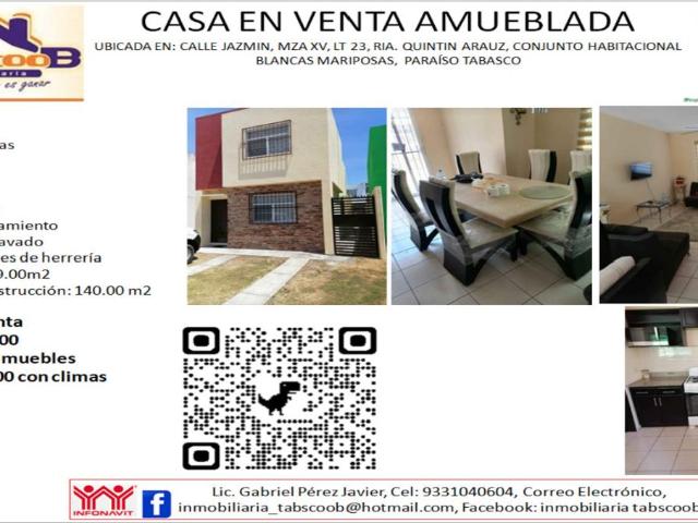 Casa en venta en Blancas Mariposas, Paraíso, Tabasco