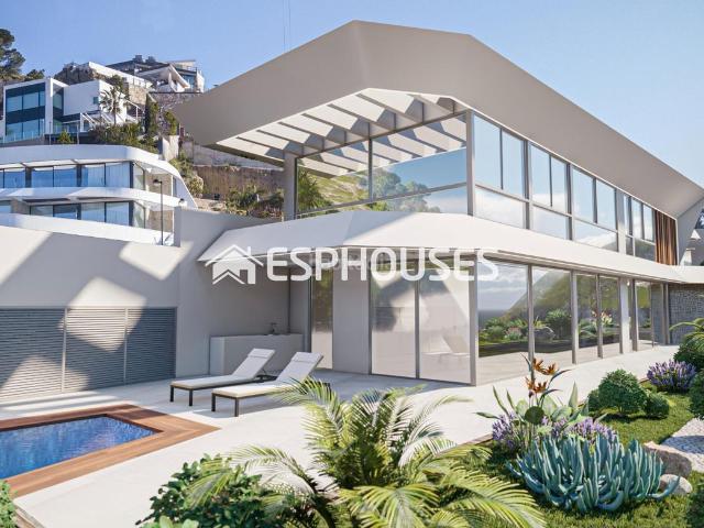 Casa en venta en Calp, Zona Levante Playa Fossa. Villa independiente de obra nueva con vistas al mar cerca del puerto de Mascarat, entre Calpe y Altea. Casas.