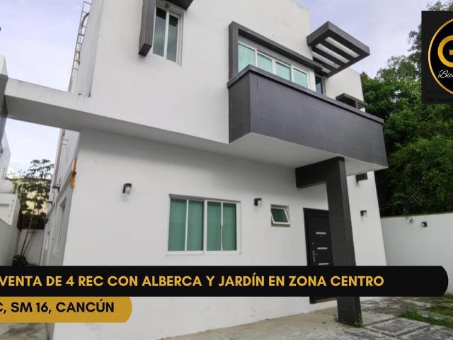 Casa en venta en Canc?n 4 rec?maras con alberca y jard?n en Zona Centro