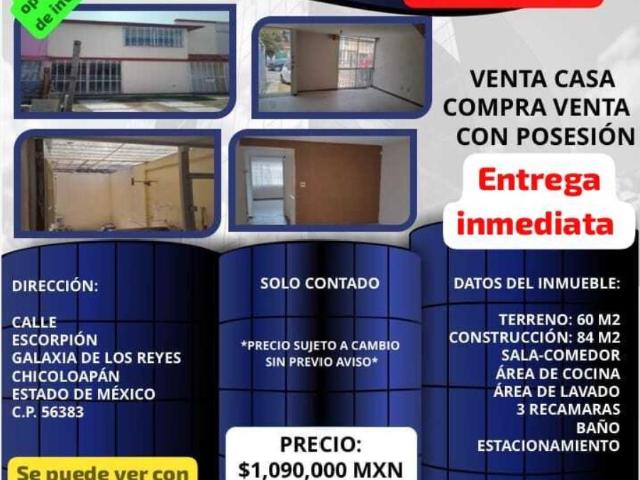 Casa en venta en Ciudad Galaxia los Reyes, Chicoloapan, México