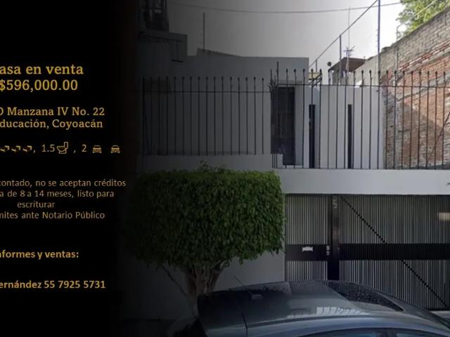 Casa en venta Coyoacan Col Educacion