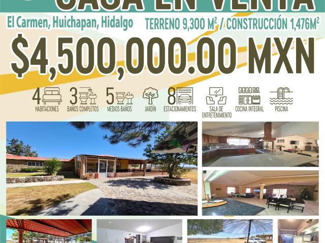Casa en venta en El Carmen, Huichapan, Hidalgo