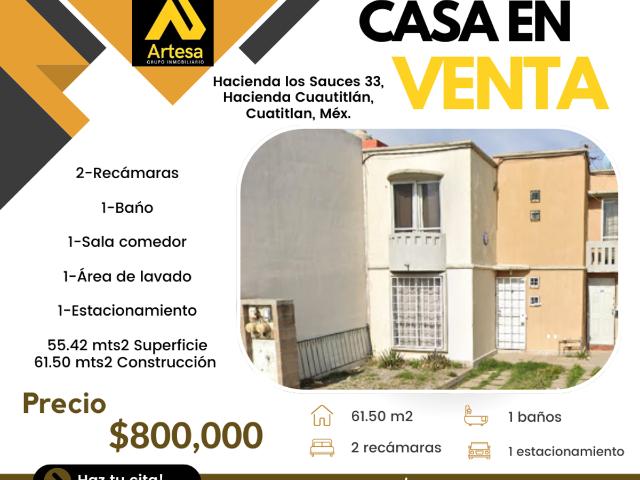 Casa en venta en Hacienda de Cuautitlán, Cuautitlán, México
