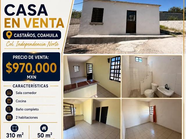 Casa en venta en Independencia, Castaños, Coahuila de Zaragoza