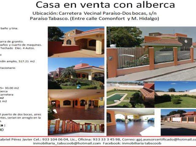 Casa en venta en Las Flores, Paraíso, Tabasco