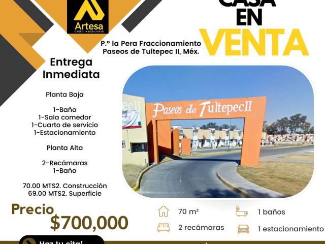 Casa en venta en Paseos de Tultepec II, Tultepec, México