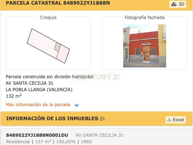 Casa en venta en Pobla Llarga la. Venta de Casa en Avenida SANTA CECILIA Nº 31 Pobla Llarga la ValenciaValència ALQUILADA HASTA 2028. Casas Pobla Llarga.