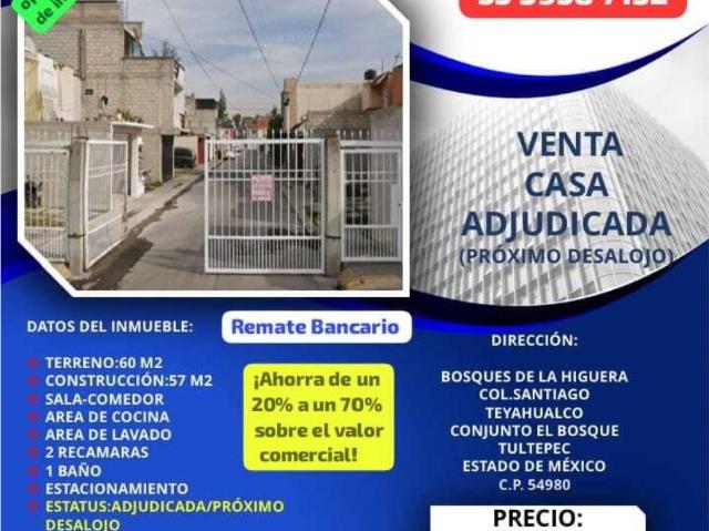 Casa en venta en Santiago Teyahualco, Tultepec, México