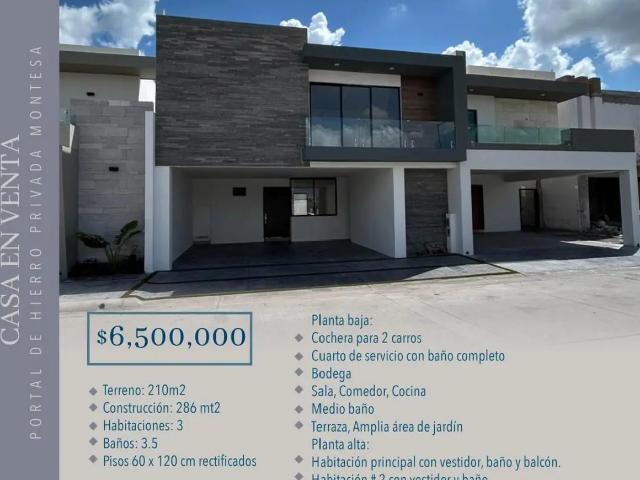 CASA EN VENTA PORTAL DE HIERRO PRIVADA MONTESA