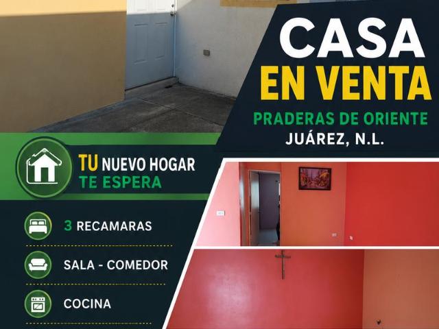 Casa en Venta. Praderas de Oriente en Ju?rez, Nuevo Leon