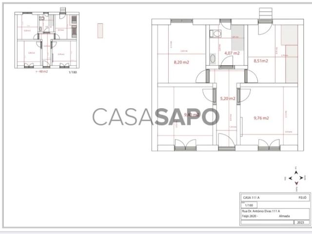 Casa Geminada T2 para alugar em Almada