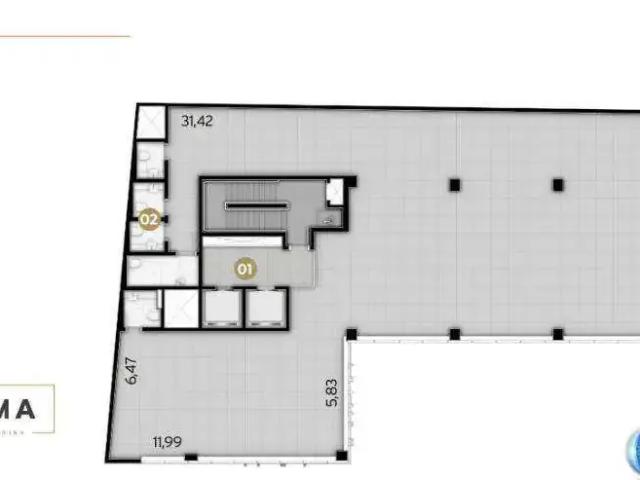 Casa / Sobrado Comercial para Locação em Curitiba/PR Centro