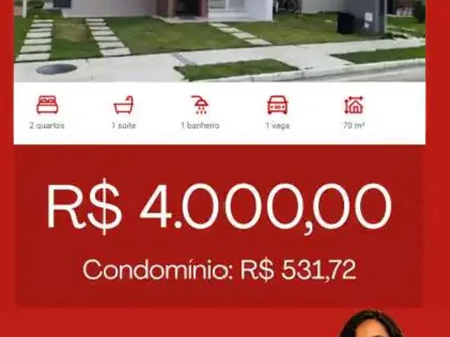 Casa / Sobrado em Condomínio para Locação em Barra dos Coqueiros/SE Caminho da Praia 2 Quartos