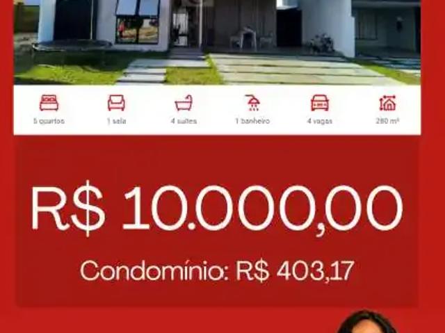 Casa / Sobrado em Condomínio para Locação em Barra dos Coqueiros/SE Alphaville Sergipe 5 Quartos