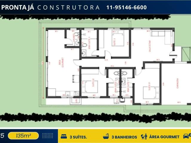 Casa / Sobrado em Condomínio para Venda em Arandu/SP Riviera de Santa Cristina 3 Quartos