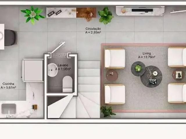 Casa / Sobrado em Condomínio para Venda em Blumenau/SC Centro 2 Quartos