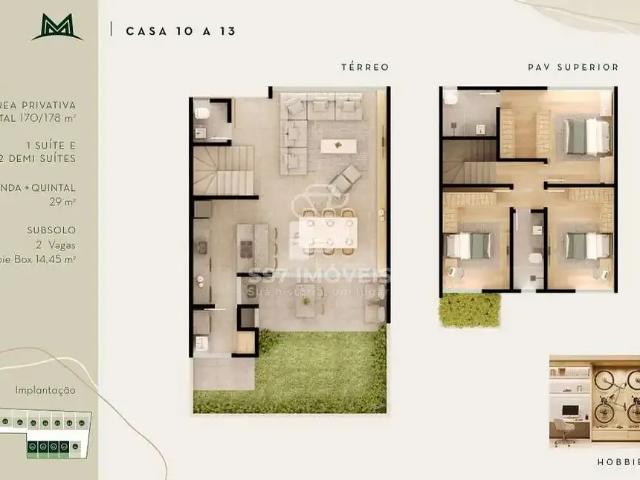 Casa / Sobrado em Condomínio para Venda em Curitiba/PR Cascatinha 2 Quartos