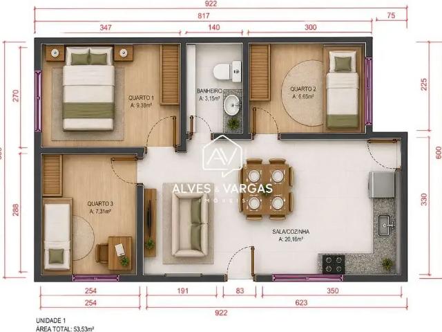 Casa / Sobrado em Condomínio para Venda em Curitiba/PR Boqueirão 3 Quartos