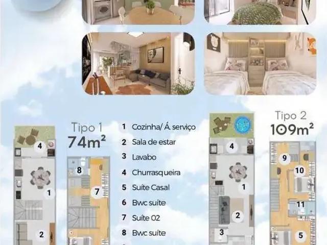 Casa / Sobrado em Condomínio para Venda em Joinville/SC Nova Brasília 2 Quartos