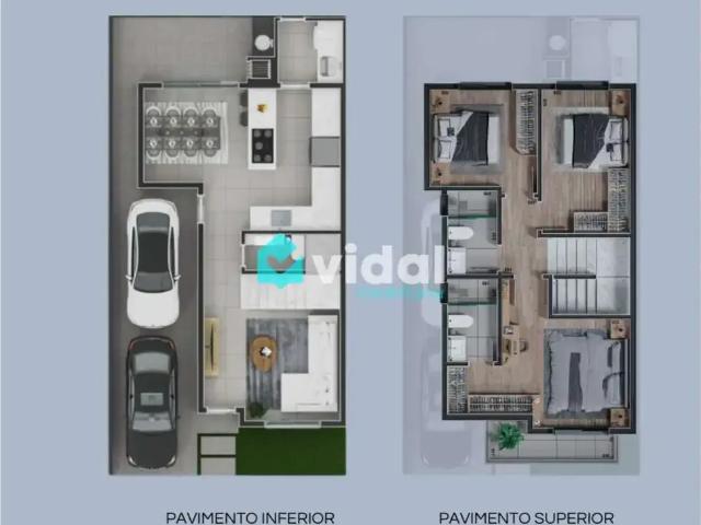 Casa / Sobrado em Condomínio para Venda em Ponta Grossa/PR Colônia Dona LuÍza 3 Quartos