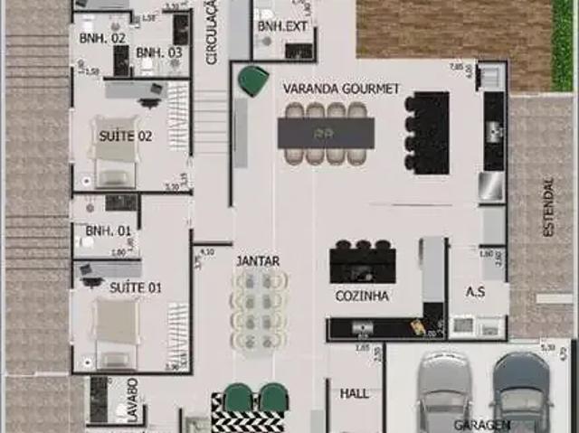 Casa / Sobrado em Condomínio para Venda em Presidente Prudente/SP Jardim Rio 400 4 Quartos