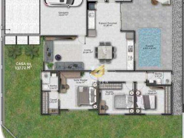 Casa / Sobrado em Condomínio para Venda em Tijucas/SC Bosque da Mata 3 Quartos